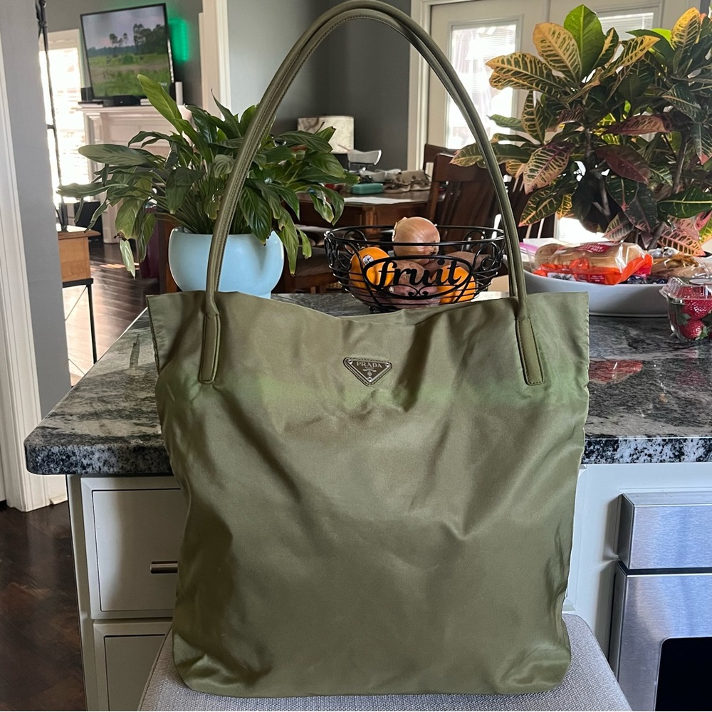 Prada Olive Green Tote Bag